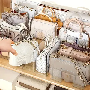 Clear Closet Bag Storage Dividers Rack, Detachable Cupboard Shelf, Practical Book Dividers, Suitable For Closet, Bathroom, Office, L Organizer Storage Shelves, Space Saving Storage Organizer For Home, Dorm, Office,