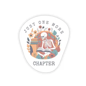 Skeleton Reading Book Sticker, Just One More Chapter, Perfect for Book Lovers