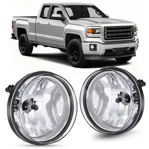 Nilight Fog Light Assembly Compatible with 2007 2008 2009 2010 2011 2012 2013 GMC Sierra 1500 07-14 Sierra 2500HD 3500HD Clear Lens Lamps Replacement 880 12V 27W Bulbs