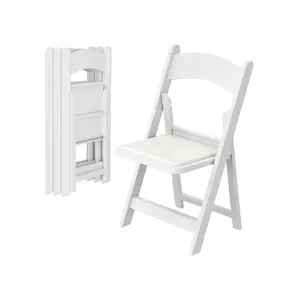 MAMIZO 4 Pack Resin Folding Chairs with Padded Seats, 1000 lbs  Comfortable Stackable Chairs, Indoor & Outdoor Events, Weddings Gathering Parties balcony Garden and Patio, Picnic Kitchen Dining Office thicken cushion All-weather Outdoor beach Lawn