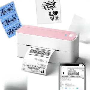 Phomemo 241BT Bluetooth Thermal Label Printer 4x6 Wireless Shipping Labels for Small Business Compatible with iPhone Android Amazon Shopify USPS Pink Color Printing