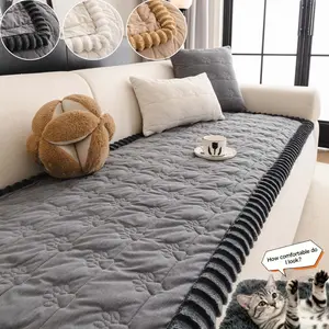 Pet Paw Print Sofa Cover for Cats & Dogs, Soft Quilted Couch Protector, Anti-Slip Furniture Seat Cover Pad, Cozy Pet-Friendly couch cover for Living Room, Multiple Colors Available for 1/2/3/4 Seater Sofa.