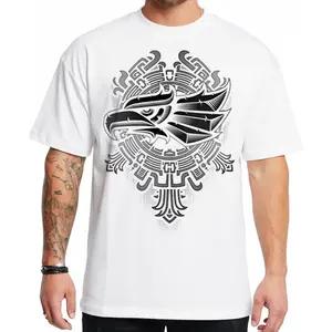 Aztec Warrior Design White Chicano Style Graphic T-Shirt – Chicana Stlye Cholo Chola Streetwear, Gangster Clothes, Unisex Tee and Sweatshirt, Hoodie for Men & Women Top S-5XL full Size