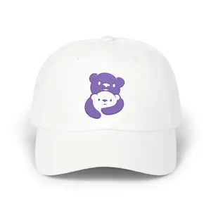 Purple Bear Hug Embroidered Hat | Bold Classic Cap