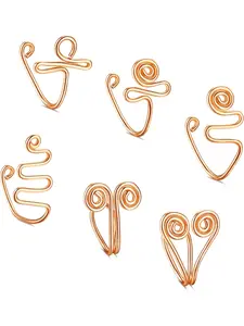 12PCS African Nose Cuff Non Piercing for Women, Adjustable Clip on Fake Nose Rings Evil Eye Crystal Pearl Nose Cuffs Ear Cuff Fake Piercings Jewelry