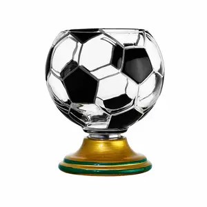 Soccer Cup, 10oz Soccer Ball, Shaped Rotatable Glass Cup, Versatile for Beer, Milk & More, Perfect for Indoor & Outdoor Use, Decor Piece & Ideal Gift for Soccer Fan Gatherings & Events, Dishwasher Safe summerwins