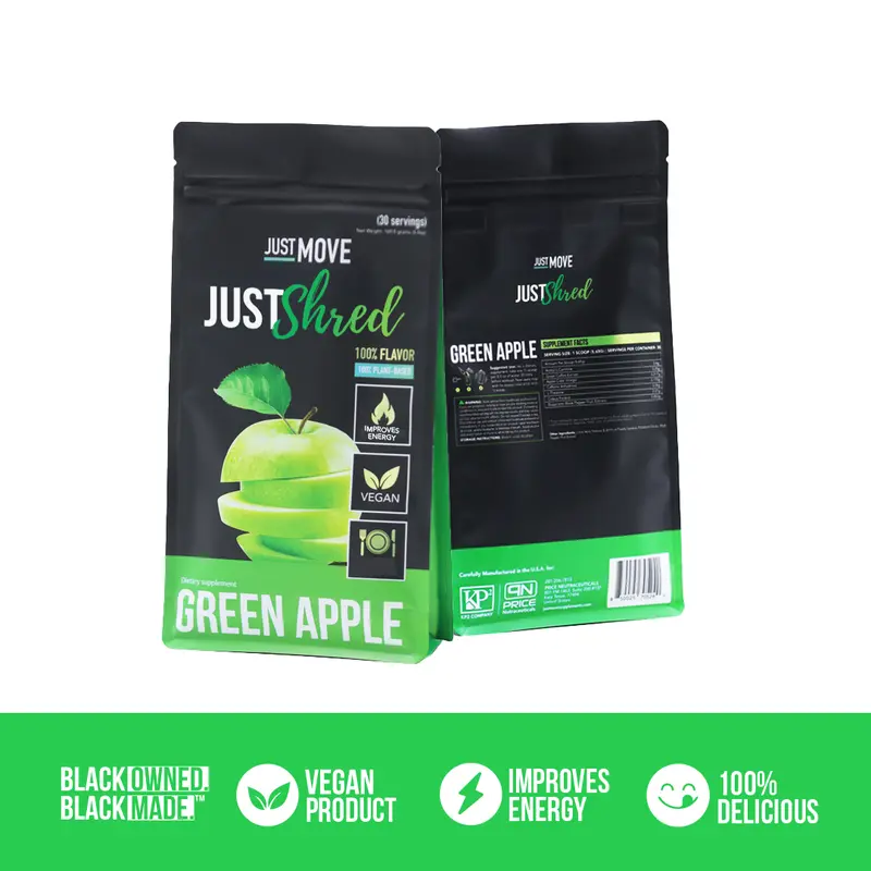 Just Shred - Green Apple – Active Lifestyle Formula Vegan, Dairy Free - Clean Performance Powder (30 Servings), Fitness Vitamin, Nutrition Supplement