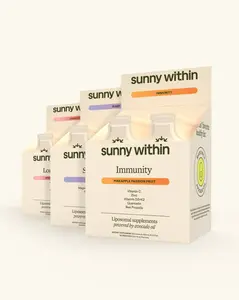 Glow On Bundle by Sunny Within - 30 Day supply of our three top-selling supplements (Longevity, Immunity, and Sleep) - support three essential pillars of longevity: cellular repair, immune function, and restorative sleep