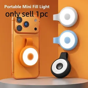 Portable Mini Light, 5-Tier Cold Warm Light Adjustment, Magnetic, Bright LED, Battery Powered, Easy Selfie, Lightweight Video Shooting, Skin Friendly, Phone Lamp Decor