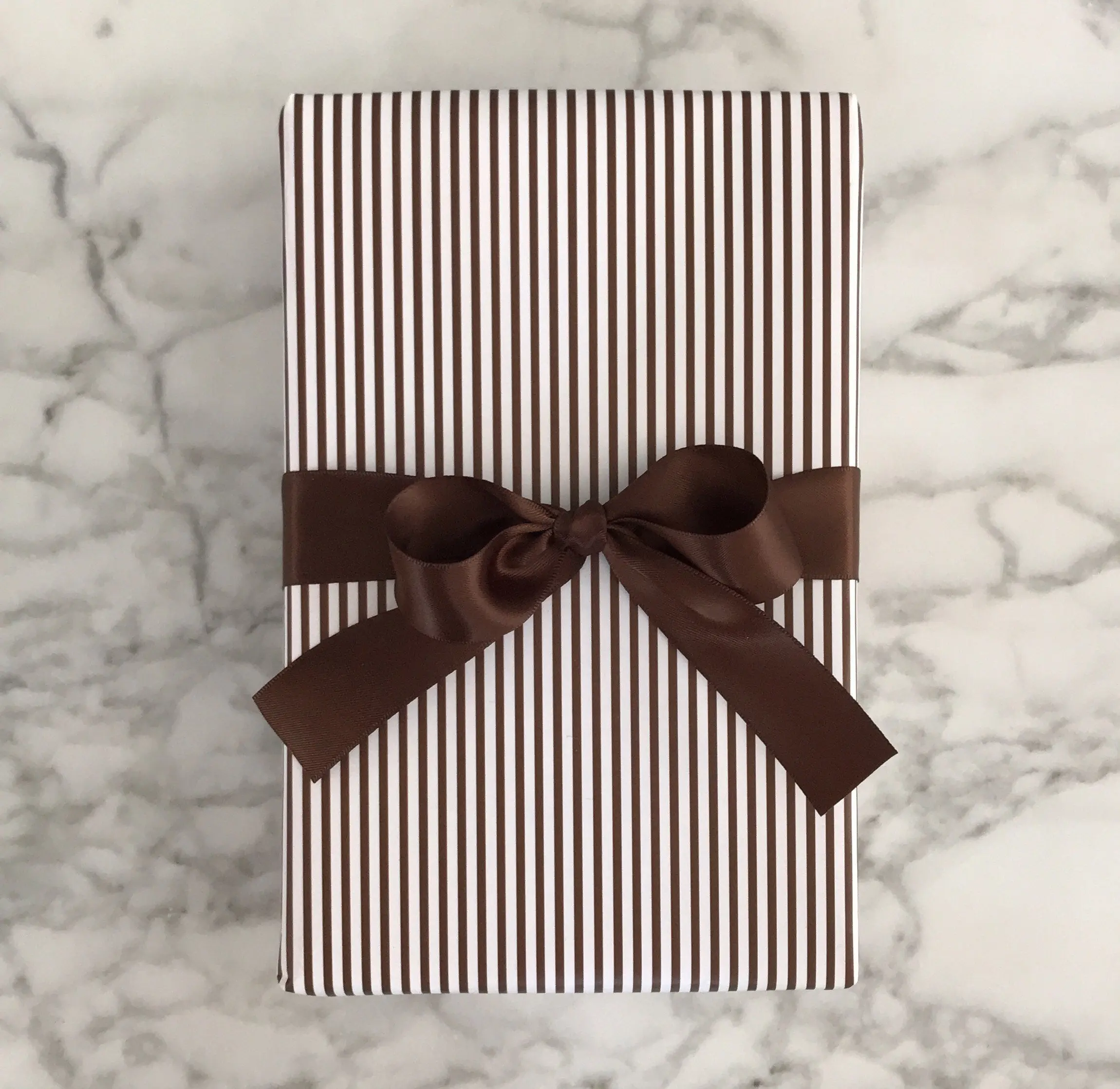 Wrapping Paper: Chocolate Pinstripe {Gift Wrap, Birthday, Holiday, Christmas}