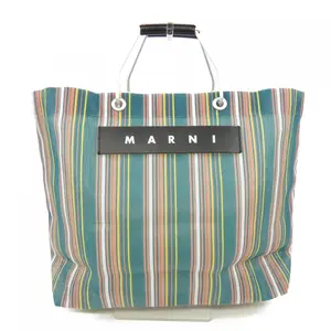 Pre-owned MARNI Polyester Tote Bags MARKET striped fabric tote bag
