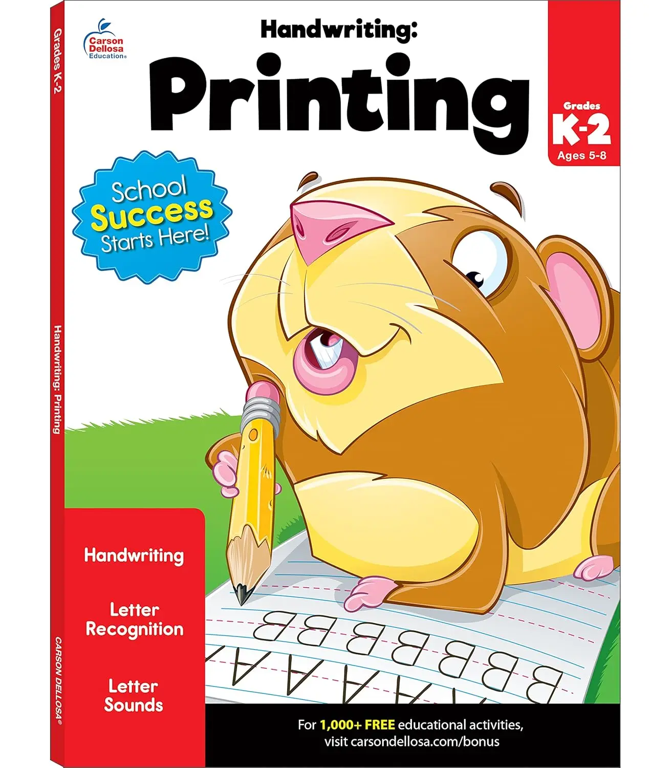 Carson Dellosa K-2 Printing Handwriting Workbook, Writing Book for Kindergarten, 1St and 2Nd Grade with Letter Tracing Activities, Classroom or Homeschool Curriculum Brighter Child
