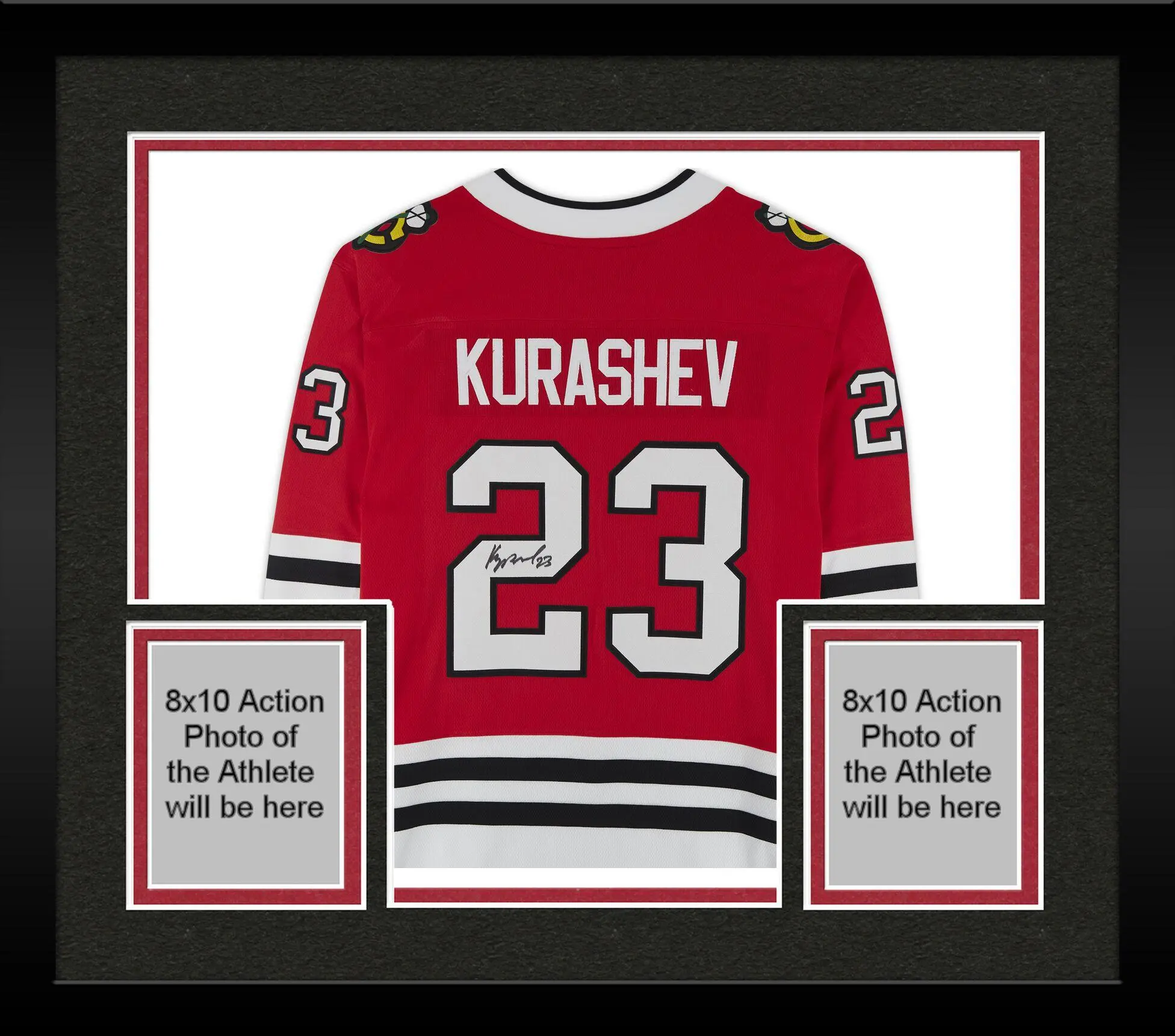 Framed Philipp Kurashev Chicago Blackhawks Autographed Red Fanatics Breakaway Jersey - Fanatics Authentic Certified