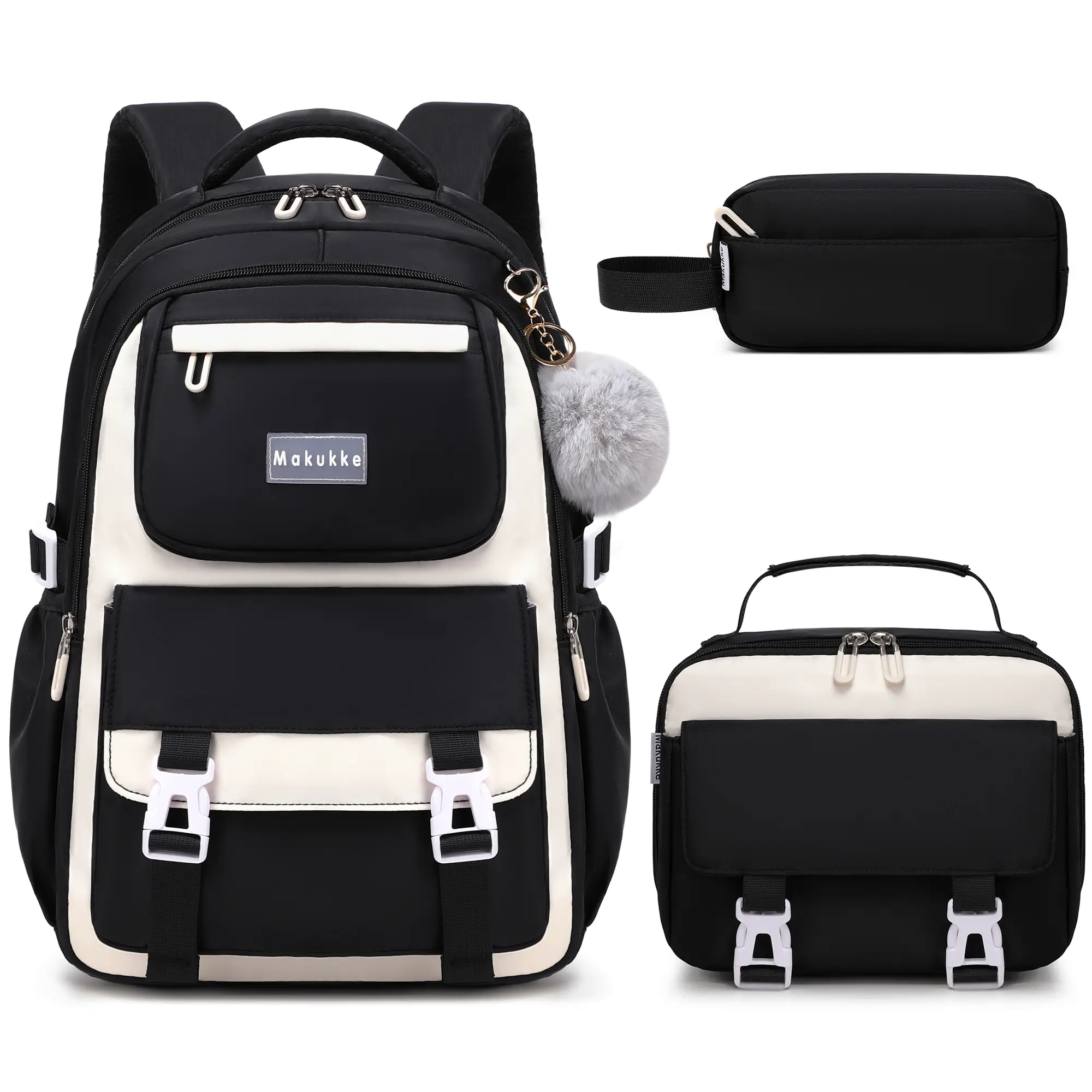 MAKUKKE Laptop Backpacks for Girls Book Bag Set, 2025 Back to School Cute School Bag for Teens Anti Theft Travel Daypack Bags Bookbags for Summer 2024