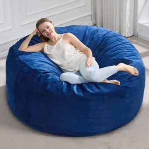 【Hobestluk】Bean Bag Chair Bean Bag Chairs for Adults Giant Bean Chairs with Velvet Cover, Memory Foam BeanBag Chair Fluffy BeanBag Chairs for Living Room
