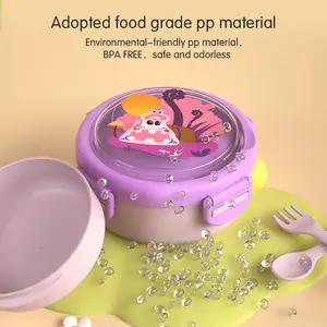2-In-1 Toddler Bento Box Set, 25oz + 13.5oz PP Lunchbox with Removable Inner Tray & Utensils, Leak-Proof, Microwave & Dishwasher Safe, School Essential