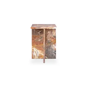 Blair Accent Table Orange Levante Marble