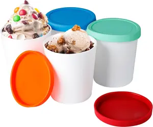 Ice Cream Containers for Homemade, Ice Cream Containers Set (4 Pack - 1 Quart Each),