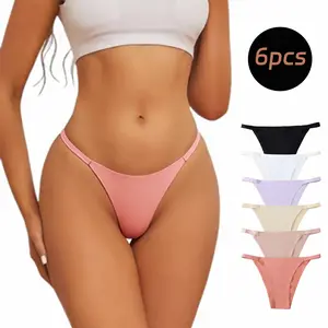 Women's Seamless Cotton Briefs, Breathable Mid-Waist Cheeky Underwear Panties, Casual Plain Design, Available in Packs of 6/12/18 Pieces Fit Womenswear