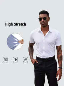 2-Pack Alimens&Gentle Men's Stretch Dress Shirts Short Sleeve Slim Fit Business Casual Button Down Shirts Muscle Fit Men's Dress Shirts Shortsleeve Menswear gifts for dad 2-Pack Alimens&Gentle Men's Stretch Dress Shirts Short Sleeve Slim Fit Business Casual Button Down Shirts Muscle Fit Men's Dress Shirts Shortsleeve Menswear gifts for dad