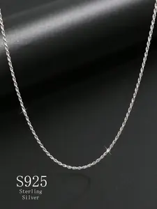 925 Sterling Silver Simple Minimalist Chain Necklace for Women & Men, Fashion Jewelry for Party, Daily Clothing Decor, Trendy All-match & Exquisite Jewelry for Birthday Gift, Gifts for Girlfriend