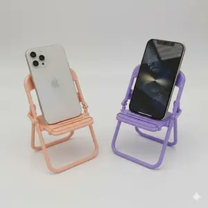 Portable Folding Phone Stand Holder for Mobile Tablet Computer, Macaron Color Creative Home Office Desk Multi-Scene Support Tool, Space-Saving Compact Design with Stylish Aesthetic for Decor and Functionality, Phone Mount