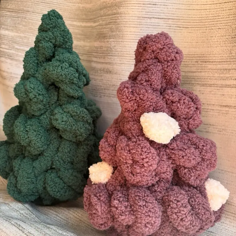 Hand Knit Chunky Chenille Christmas tree home decor piece Decoration