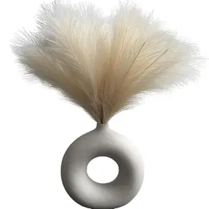 HomeWinner Faux Pampas Grass, 6 Stems Artificial Pampas Grass Decor Flurry Pompous Grass for Small Vase Nature Ornaments Boho Home Decor / Wedding Arrangements / Rustic Decor 18''/45cm Decorative Plants Set Fruit Room