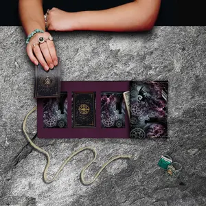 1 Piece Tarot card storage organizer bag, witch-themed polyester storage bag, suitable for tarot enthusiasts to store card decks, creative fabric, home textile decoration item.