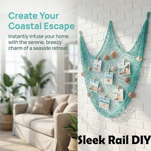 Coastal Fishing Net Photo Holder - Boho Wall Display Net for Bedroom, Dorm & Apartment, Photo Collage Decor outdoorfun