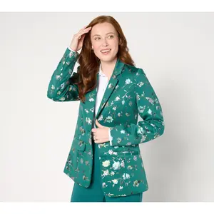 Isaac Mizrahi Live! Regular Scuba Print Or Solid Blazer