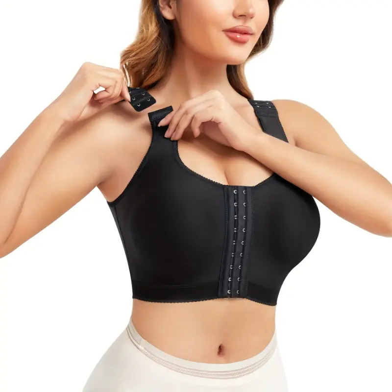 Front Buckle Wireless Bra, Adjustable Wide Strap Post-Surgical Support Bra, Women's Underwear & Lingerie