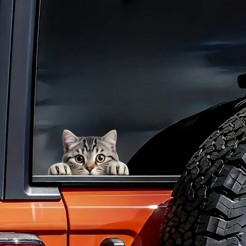 Cute Cat Pattern Car Sticker, Self Adhesive Car Decal, Car Exterior Decoration Sticker, Car Accessories for Car Window Bumper Decor, Car Decorative Sticker, Automobile Decals