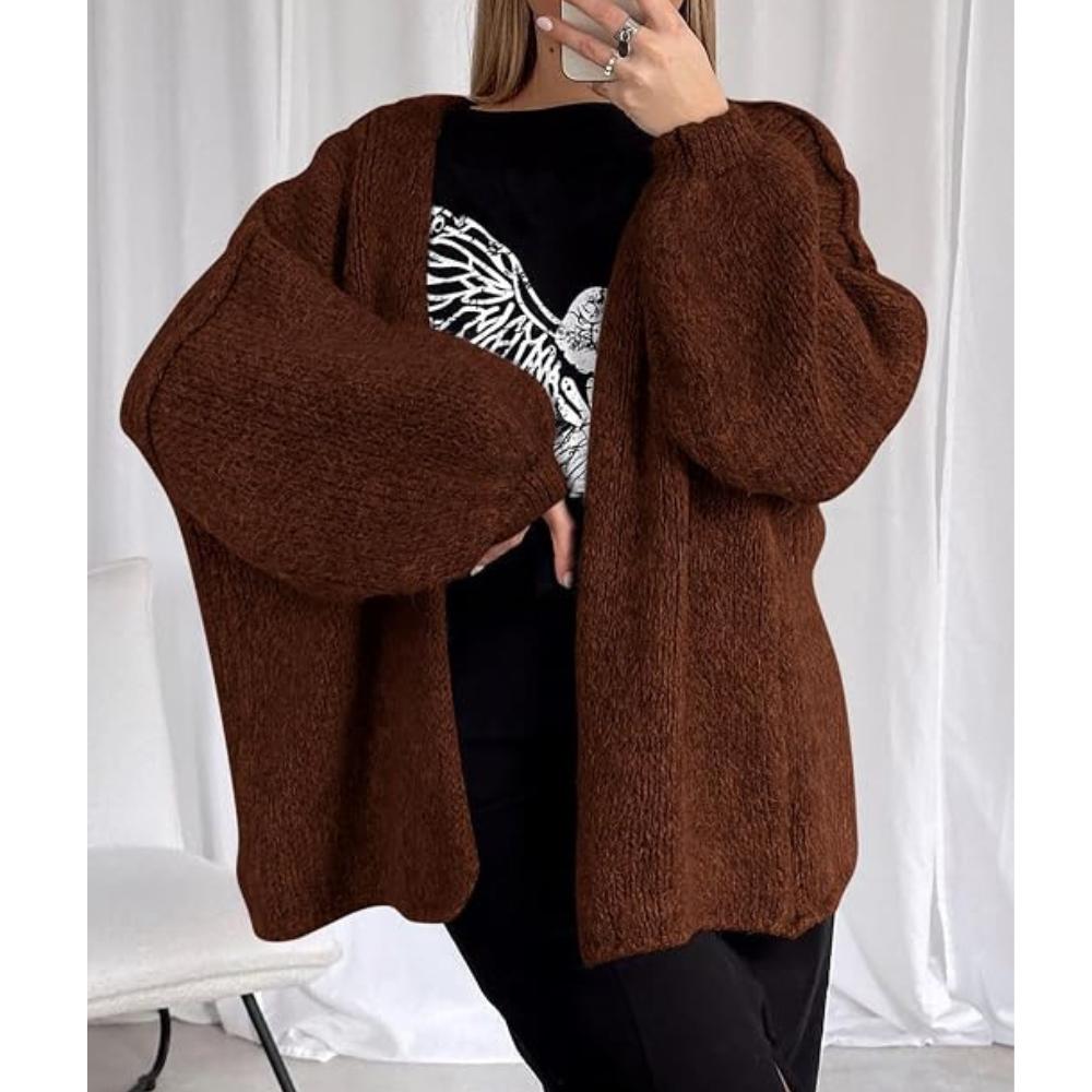 PRETTYGARDEN Womens Oversized Cardigan Sweaters Fall Long Lantern Sleeve Knit Open Front Lightweight