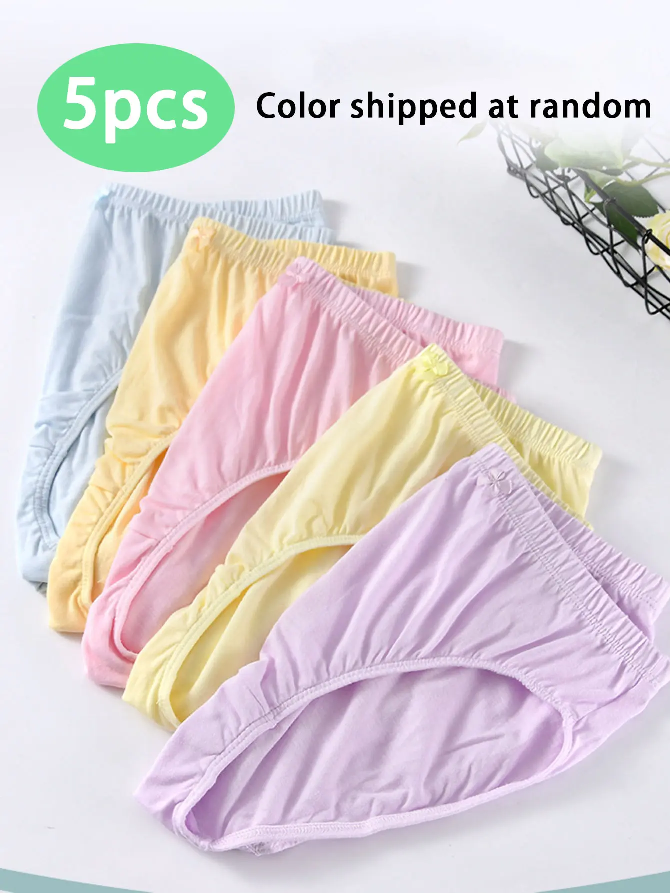 Women's Plus-Size High-Waisted Pure Cotton Minimalist Panties - Plus Size Fashion, Soft Skin-Friendly, Loose Breathable, Solid Color, Full Butt Coverage, 5-Piece Set