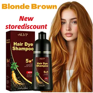 ALVP 2026 5 In 1 Herbal Wine Red Hair Dye Shampoo, 100% Gray Coverage, Long Lasting, Ginseng Nourishing Scalp Care for Women & Men