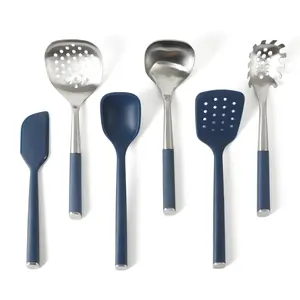 Calphalon Edge 6 Piece Stainless Steel Kitchen Tool & Gadget Set- Navy Blue