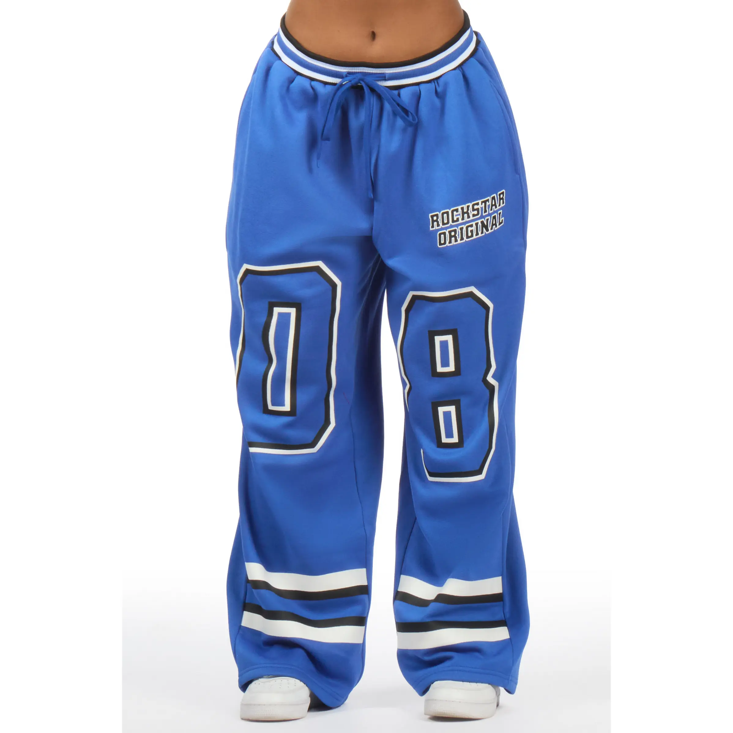 Lenayh Royal Blue Baggy Track Pant