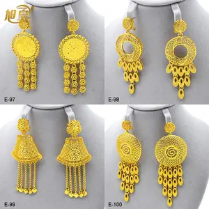Dubai African Gold Plated Coin Earrings With Tassel Wedding Jewelry For Women Ethiopian Arabic Bride Party Gifts Accessories 24K