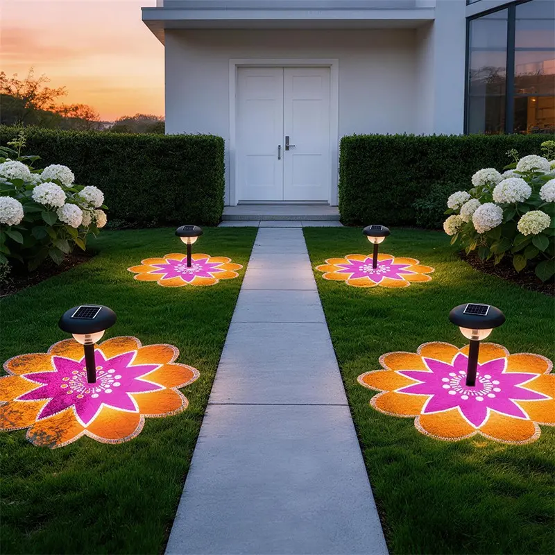 Solar Petal Projection Lamp, Floral Wall Light, Outdoor Desktop Decorative Lamp, Holiday Garden Lighting, Solar Ground Light, Backyard Lights Outdoor, Suitable for Backyard, Garden, Pathway