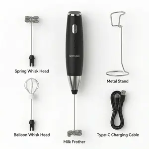 Handheld Portable Rechargeable Electric Milk Frother - 9000-10000rpm, Auto Shut-Off, Multifunctional Coffee Frother Mixer, Compact Kitchen Egg Beater for Coffee, Latte