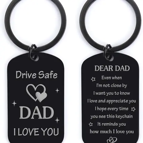 Father's Day Gifts for Dad from Daughter Son, Drive Safe Keychain Dad Gifts for Birthday Christmas Thanksgiving Father's Day Keychain Gift for Husband from Wife