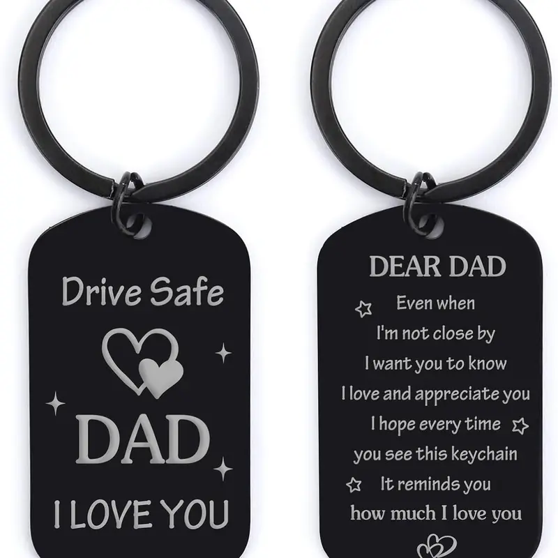 Father's Day Gifts for Dad from Daughter Son, Drive Safe Keychain Dad Gifts for Birthday Christmas Thanksgiving Father's Day Keychain Gift for Husband from Wife