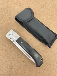 EDC folding knife, hard blade and wooden handle, suitable for camping, wood chopping, kitchen