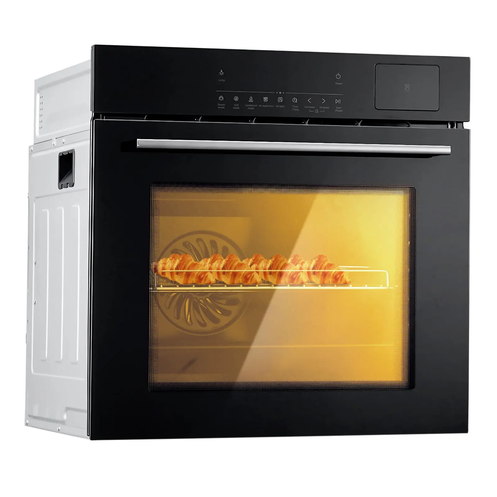 【GARVEE】24 Inch Electric Single Wall Oven with 70L (2.5 Cu.Ft) Large Capacity, 3000W Power, Touch Control, 3D Surround Heating, 8 Baking Modes, Timer, and Safety Lock for Efficient Convection Cooking