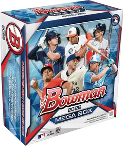 2026 Bowman Mega Box Pack - Single Pack - 7 cards per pack (6 packs per box) Look for Mega Refractors and Autographs!