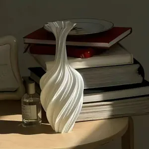 Vintage French Style Silk Satin Vase, 3D Printed Floral Vase, Decorative Indoor Decoration, Artistic and Fashionable Home Decor, Lightweight and Portable, Modern Vase