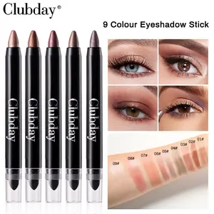 Clubday Dual-Ended Glitter Eyeshadow Stick, Long-Lasting Waterproof, Lazy Eye Makeup, Highlighter, Waterline, Eyeshadow Brush