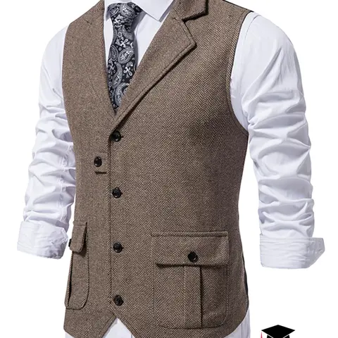 Men's Solid Button Front Pocket Suit Vest, Regular Fit Casual Formal Wear Fitted Lapel Sleeveless Suit Vest for Work Office Business, Career Wear, Men's Clothes for All Seasons