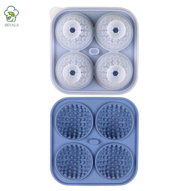 Ice hockey and whiskey ice cube maker Golf ice maker Interstellar-grade silicone ice cube maker with lid and funnel, suitable for chilling cocktails, whiskey, wine, coffee, and juice drinks cube mold